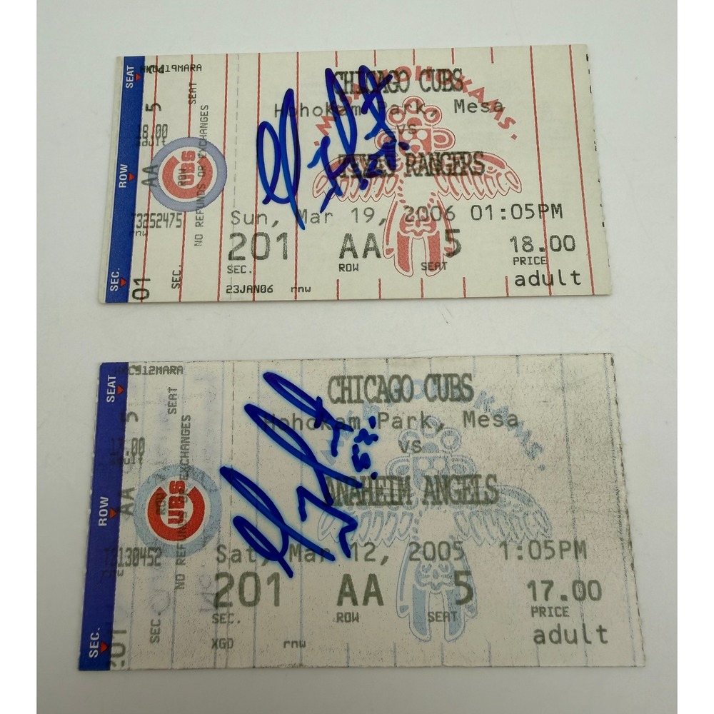 Geovany Soto Signed Chicago Cubs Ticket Stubs 2005 2006 Spring Training Lot